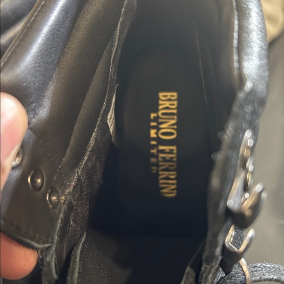 Bruno Ferrini Black Lace Up Women's Combat Leather & Suede Boots/GUC/No Box - Picture 9 of 11